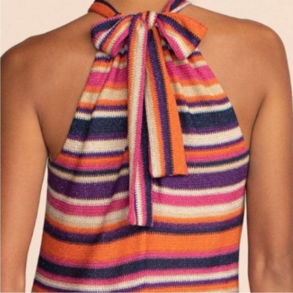 Trina Turk NWT Pink Orange Halter Maxi Resort Dress Sz M - Picture 3 of 10